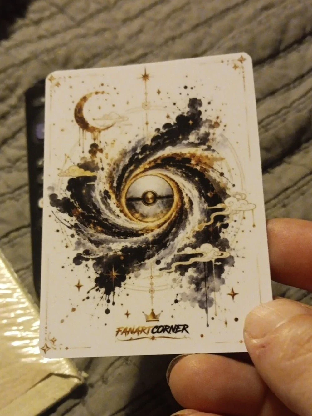 Pokemon Lightning Energy Holographic Yellow Black Fan Art Trading Card